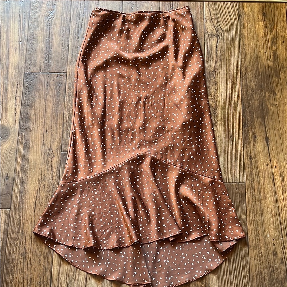 Abercrombie & Fitch Elegant Brown Polka Dot Skirt